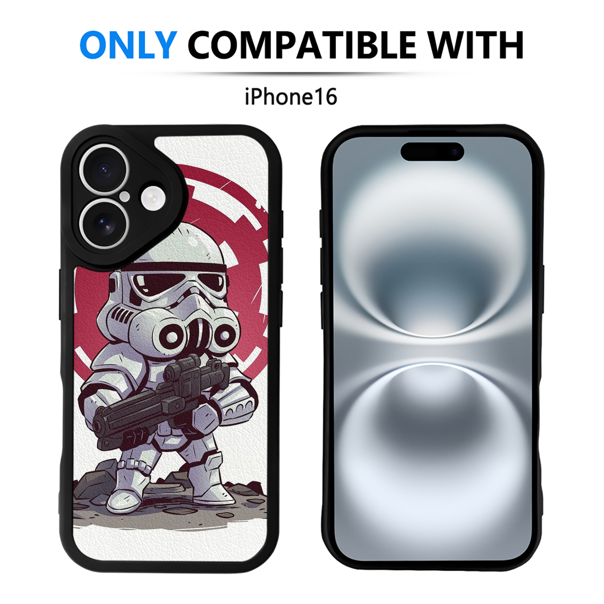 （画像用） スター・ウォーズ Star Wars 【iPhone 16シリーズ対応】シリコンスマホケース（レザー調） 材質：シリコン